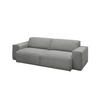 SOFA RANI Grau Cord - Schwarz/Grau, Kunststoff/Textil (256/71/101cm) - KAWOLA