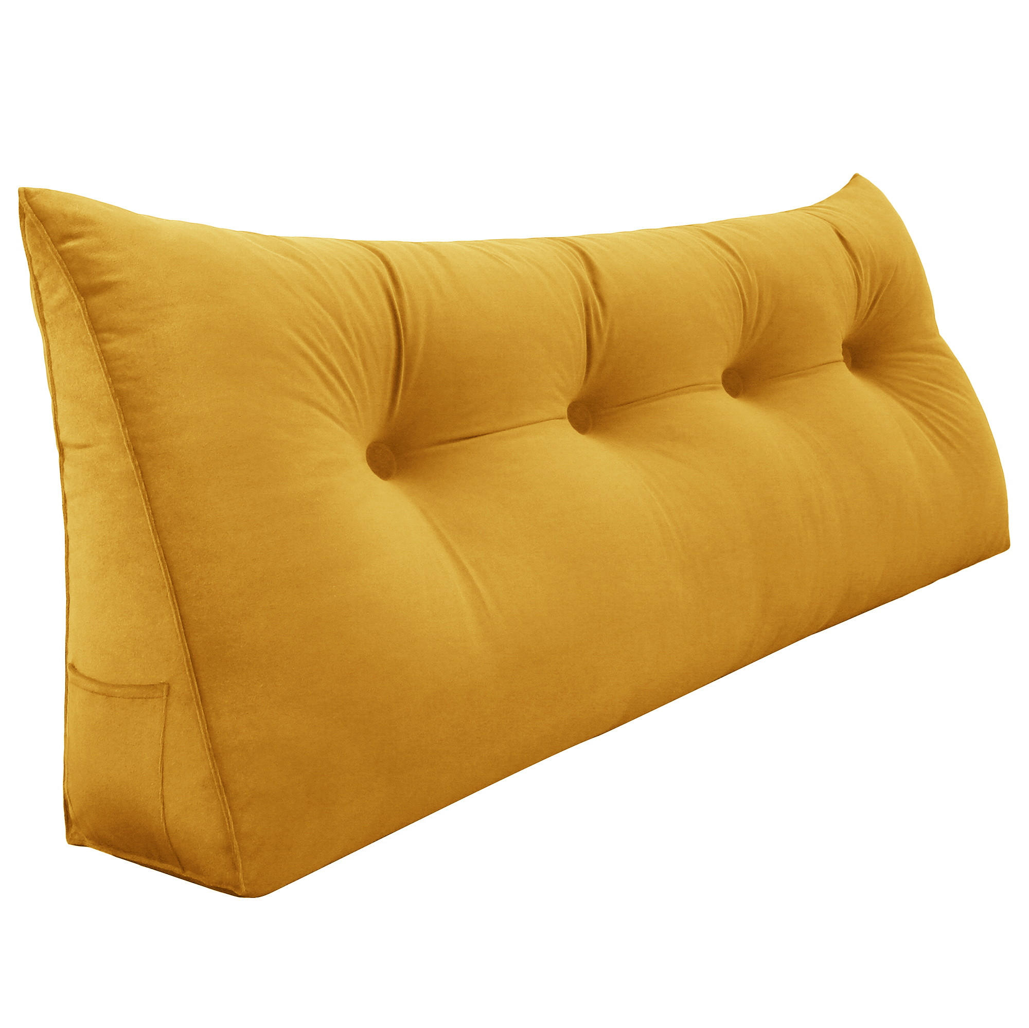 RÜCKENKISSEN für Bett Samt Gelb 140 cm - Gelb, Textil (50/140cm) - Vercart
