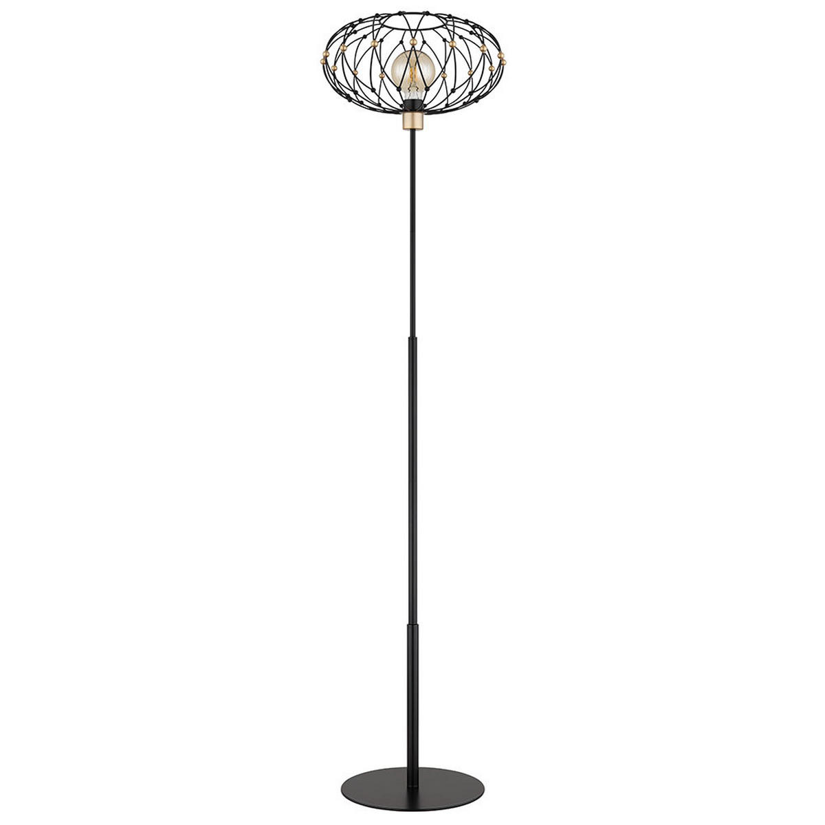 LED STEHLEUCHTE GREYS Schwarz Goldfarben - Schwarz, Metall (40/40/162cm) - Globo Lighting