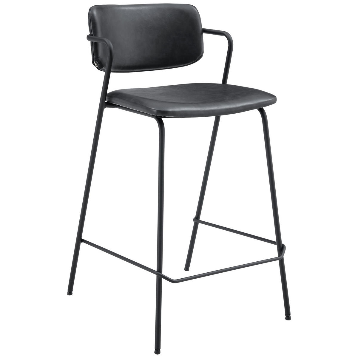 BARHOCKER Léon Schwarz 2er-Set - Schwarz, Kunststoff (48/91/57cm) - Happy Garden
