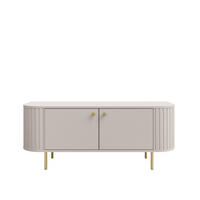 TV-SCHRANK Olivia 123 cm, mit 2 Türen, geriffeltem Design, kaschmir, goldfarbenen Metallfüßen - Kaschmir, Metall (123/50/43cm) - Margaret Hadas24