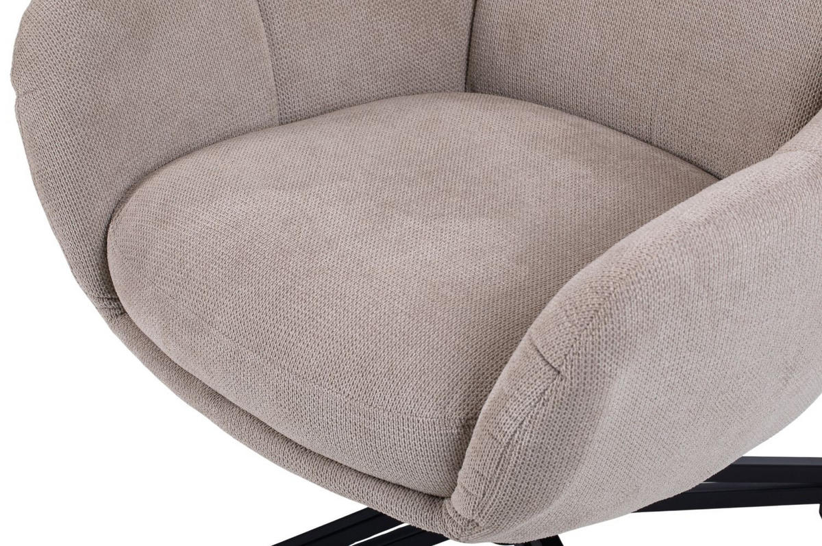 OHRENSESSEL Marconia - drehbar - beige - Beige/Schwarz, Textil/Metall (74/109/80cm) - bene living