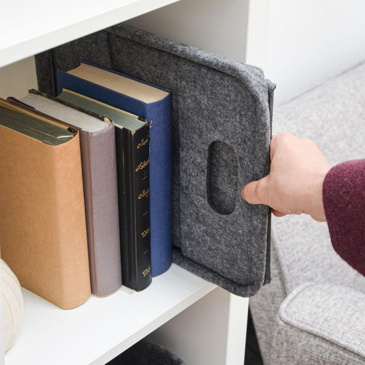 AUFBEWAHRUNGKORB FILZ 32/26 , grau - Grau, Kunststoff (23/32/26cm) - Dunedesign