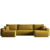 ECKSOFA Mit Schlaffunktion Und Bettkasten U-form CAPRI Poso Gelb - Gelb, Holz/Textil (145/362cm) - Kaiser Möbel