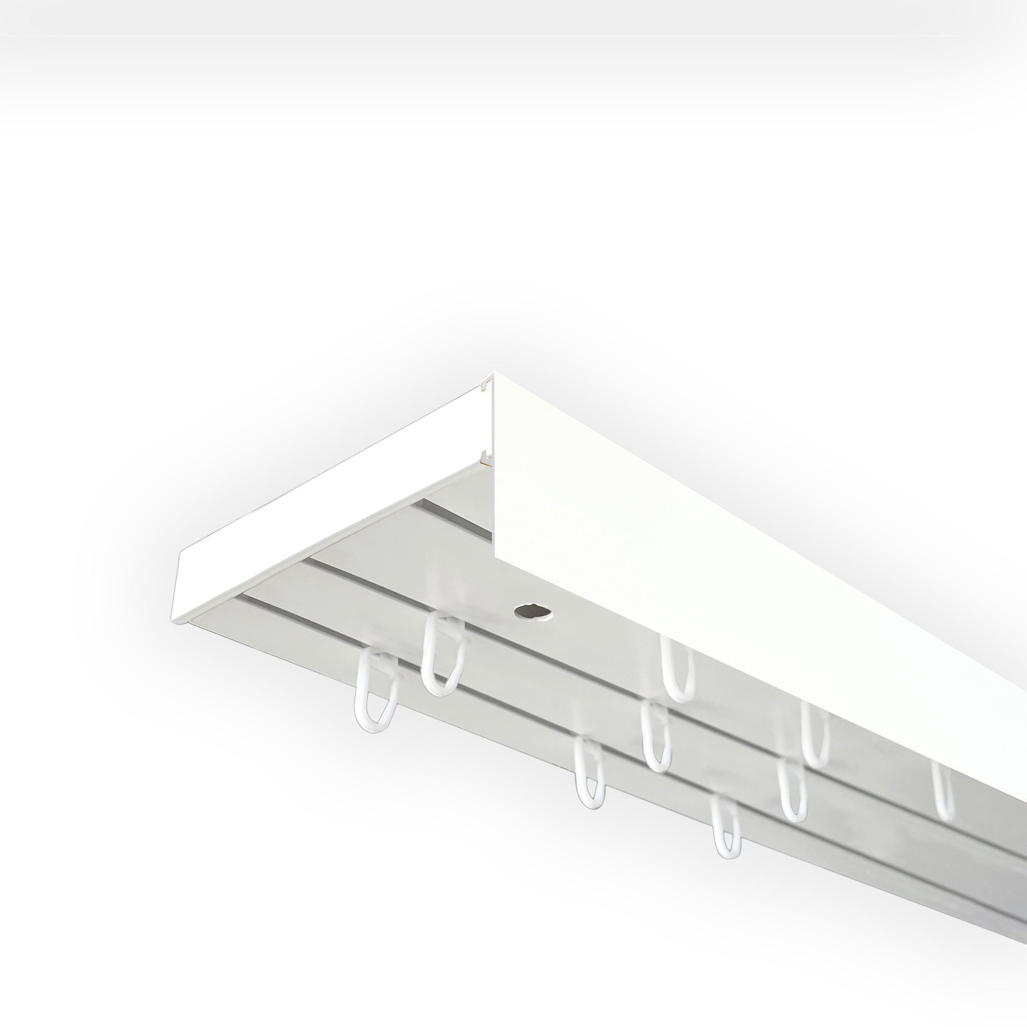 VORHANGSCHIENE SH, 3-läufig, Schiene weiß, Blende 5 cm weiß, 360 cm - Weiß, Kunststoff (4.7/1.7/360cm) - SN Deco