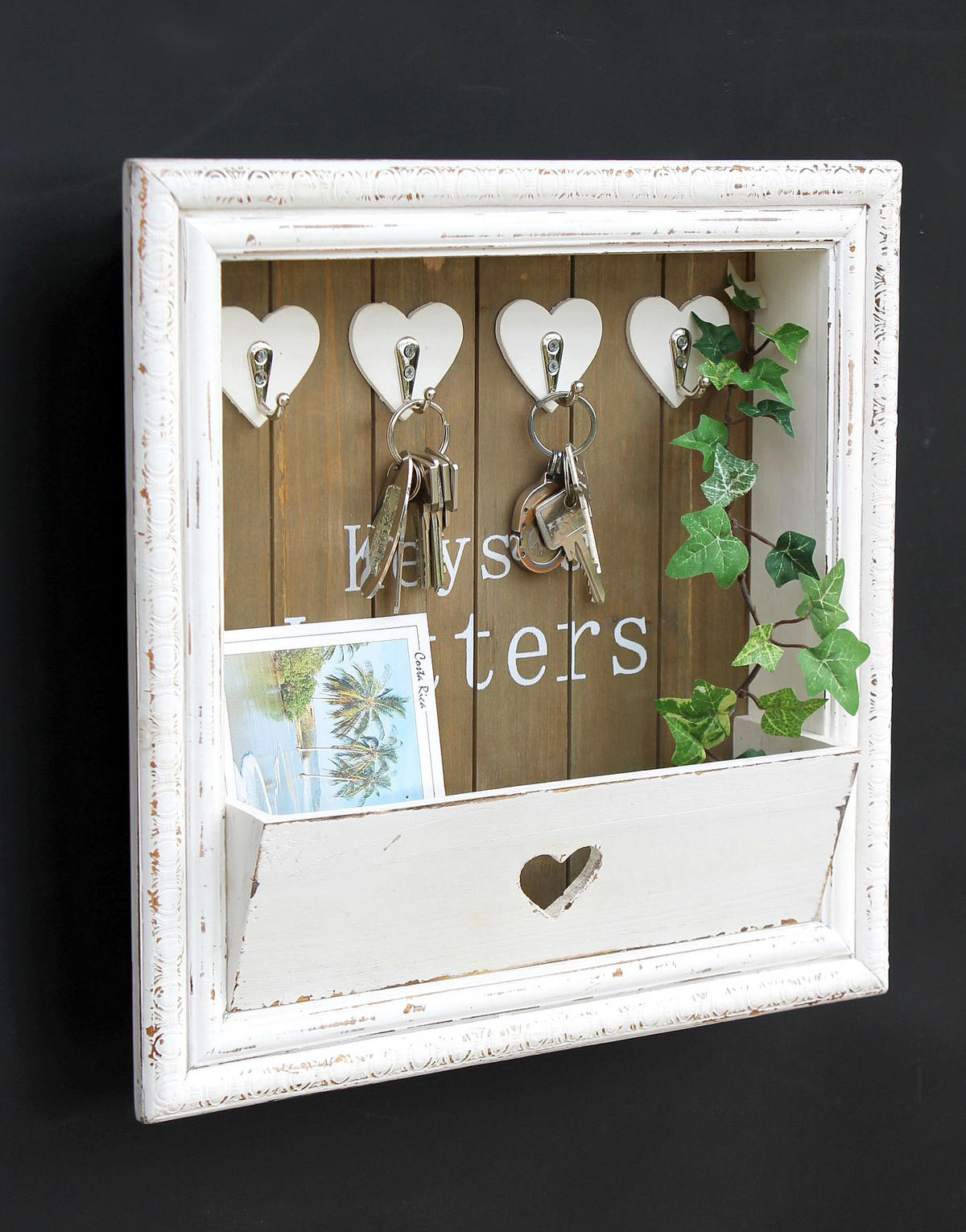 WANDORGANIZER mit Ablage Holz Weiß 40/8/40 cm - Weiß, Holz (40/40/8cm) - DanDiBo