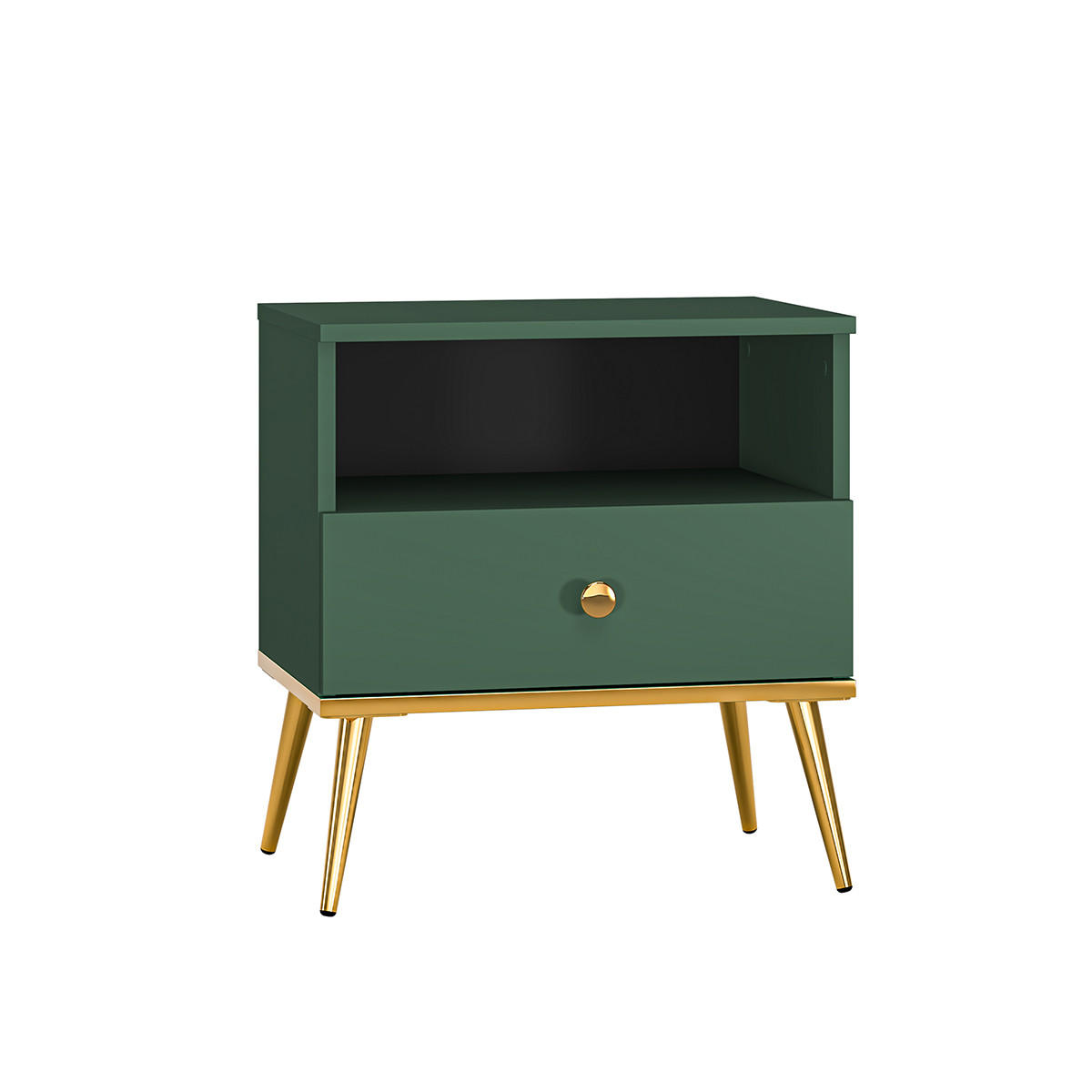 NOČNÍ STOLEK Thalia Zelená - zelená barva, kompozitní dřevo (50/53/34cm) - Petits-meubles