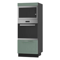 BACKOFENHOCHSCHRANK Kvantum D5AA/60/154 Mint Matt / Schwarz Matt 60 / 59 / 154cm - Schwarz/Mintgrün, Holz/Holzwerkstoff (60/154/59cm) - Feldmann-Wohnen