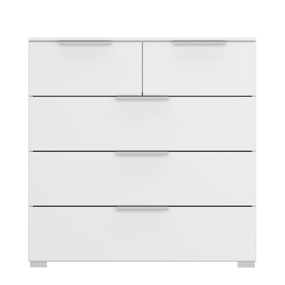 KOMMODE - 3 + 2 Schubladen - Weiß, Holzwerkstoff (80/81/42cm) - home24