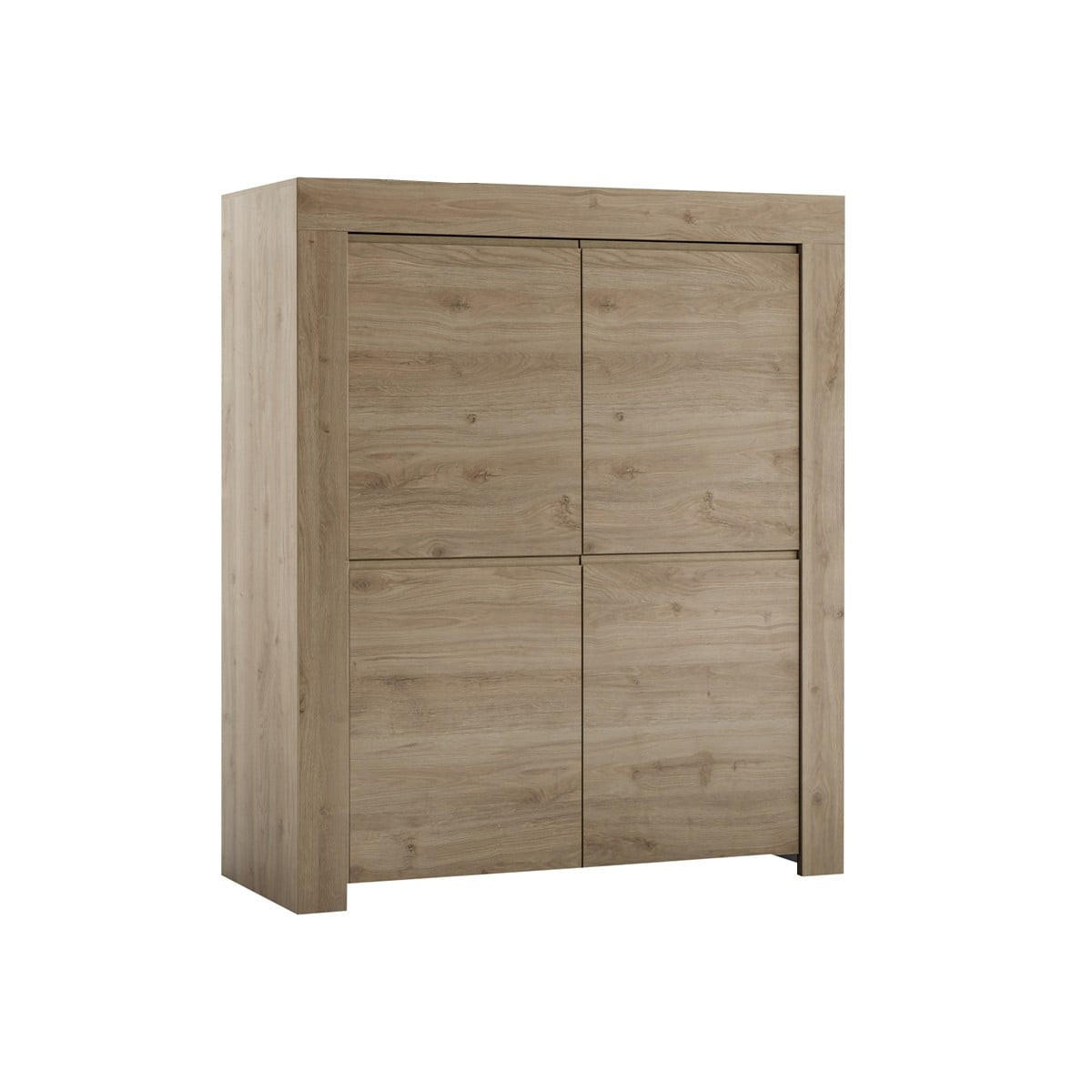 HIGHBOARD mit 4 Türen H140 cm - Firenze - Eichefarben, Holzwerkstoff (110/140/42cm) - Calicosy