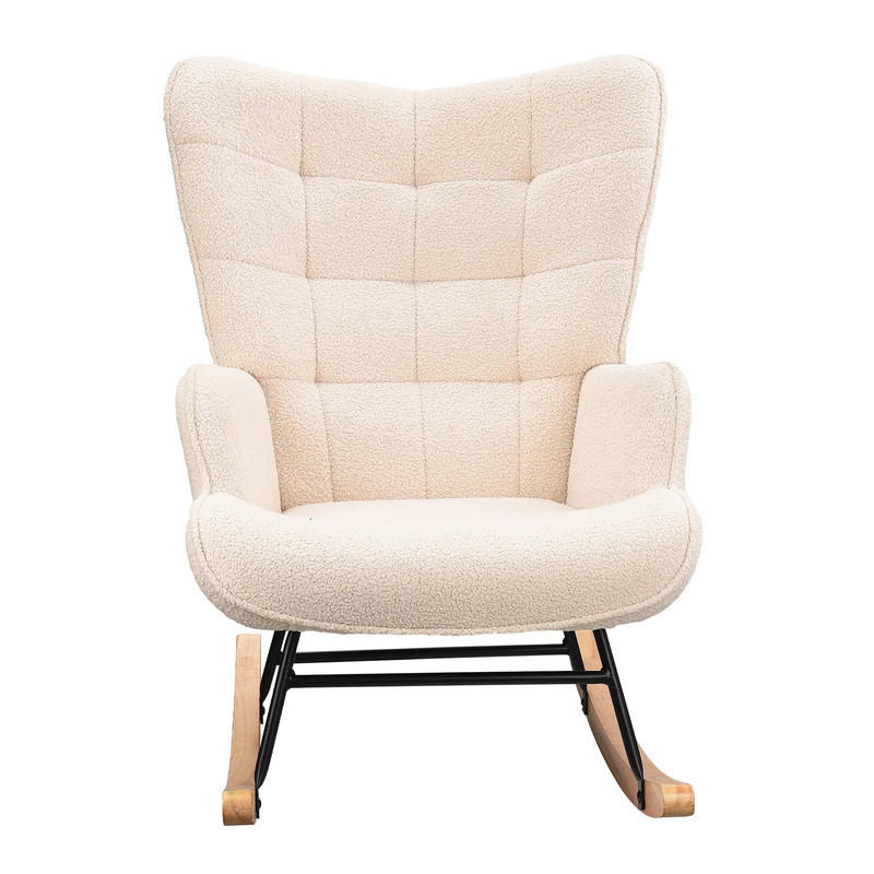 SCHAUKELSTUHL Bouclé 29.5×21×36 inch Beige - Beige, Textil (75/92/68cm) - Coonoor