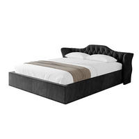 POLSTERBETT mit Bettkasten und Lattenrost, Boxbett ohne Matratze - ZORAN-V1 120x200 Schwarz - Schwarz, Holzwerkstoff/Textil (120/200cm) - ALTDECOR