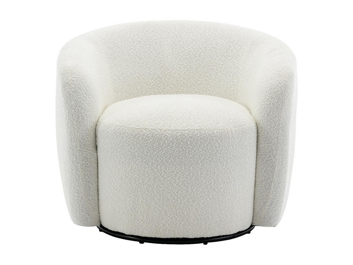 DREHSESSEL – Kunstfell – Beige – VEREIDE - Weiß, Textil (80/67/76cm) - Vente-Unique