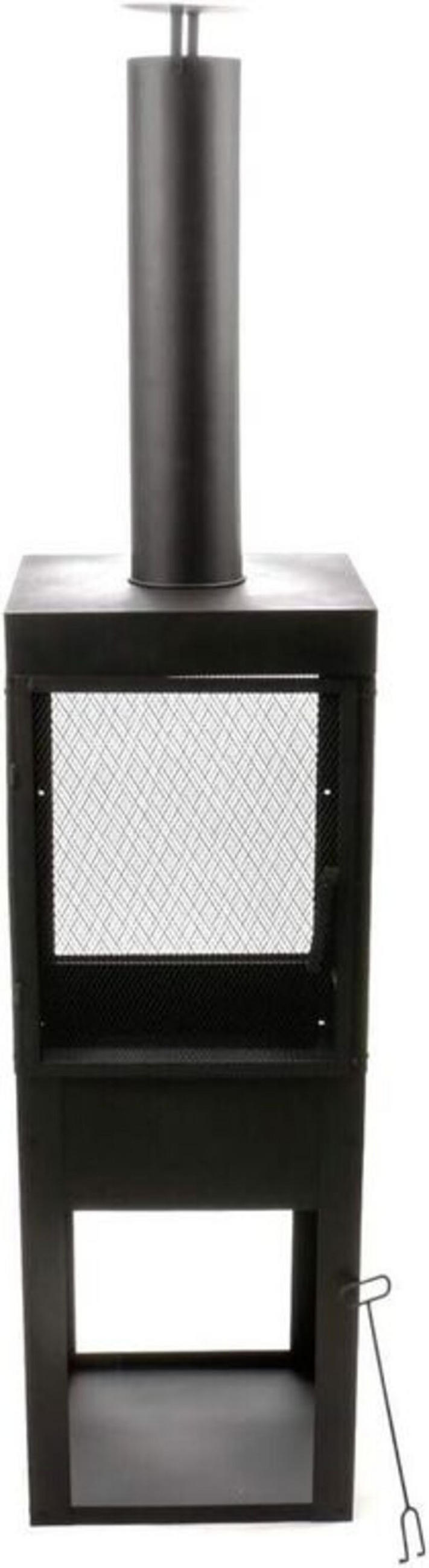 FEUERSTELLE Schwarz mit Funkeschutz 194cm - Schwarz, Metall (44/44/54cm) - BBQ Collection