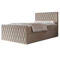 BOXBETT PONTI III 120x200 cm Warmes Beige (Samt) - mit Bettkasten, Bonellmatratze und Rautensteppung - Beige, Holzwerkstoff/Textil (120/200cm) - Ravio