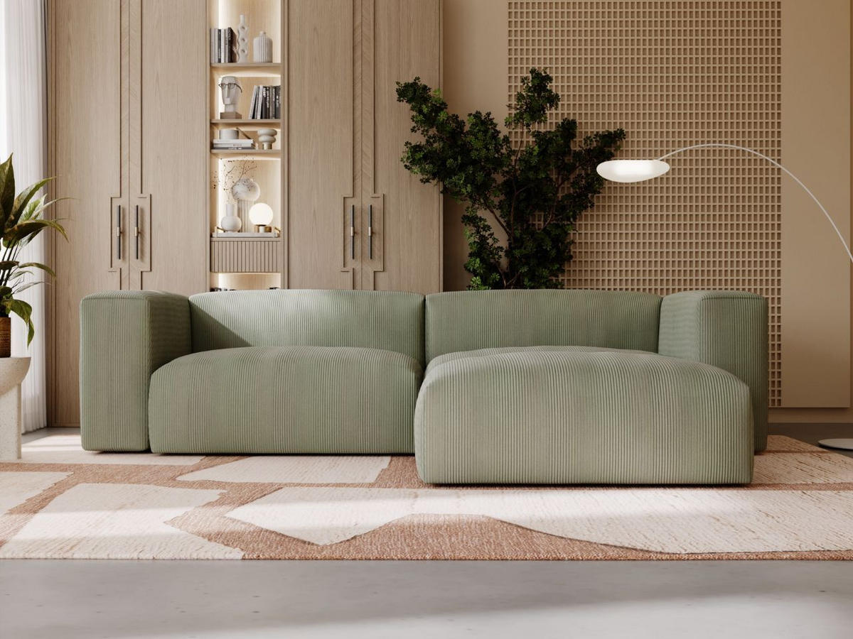 ECKSOFA Landi Grün Rechts - Schwarz/Grün, Kunststoff/Textil (240/180cm) - Graingold