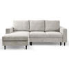 ECKSOFA Nalika Hellbeige mit Cordbezug - Beige/Creme, Holz/Textil (230/143cm) - Selsey
