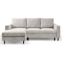 ECKSOFA Nalika Hellbeige mit Cordbezug - Beige/Creme, Holz/Textil (230/143cm) - Selsey