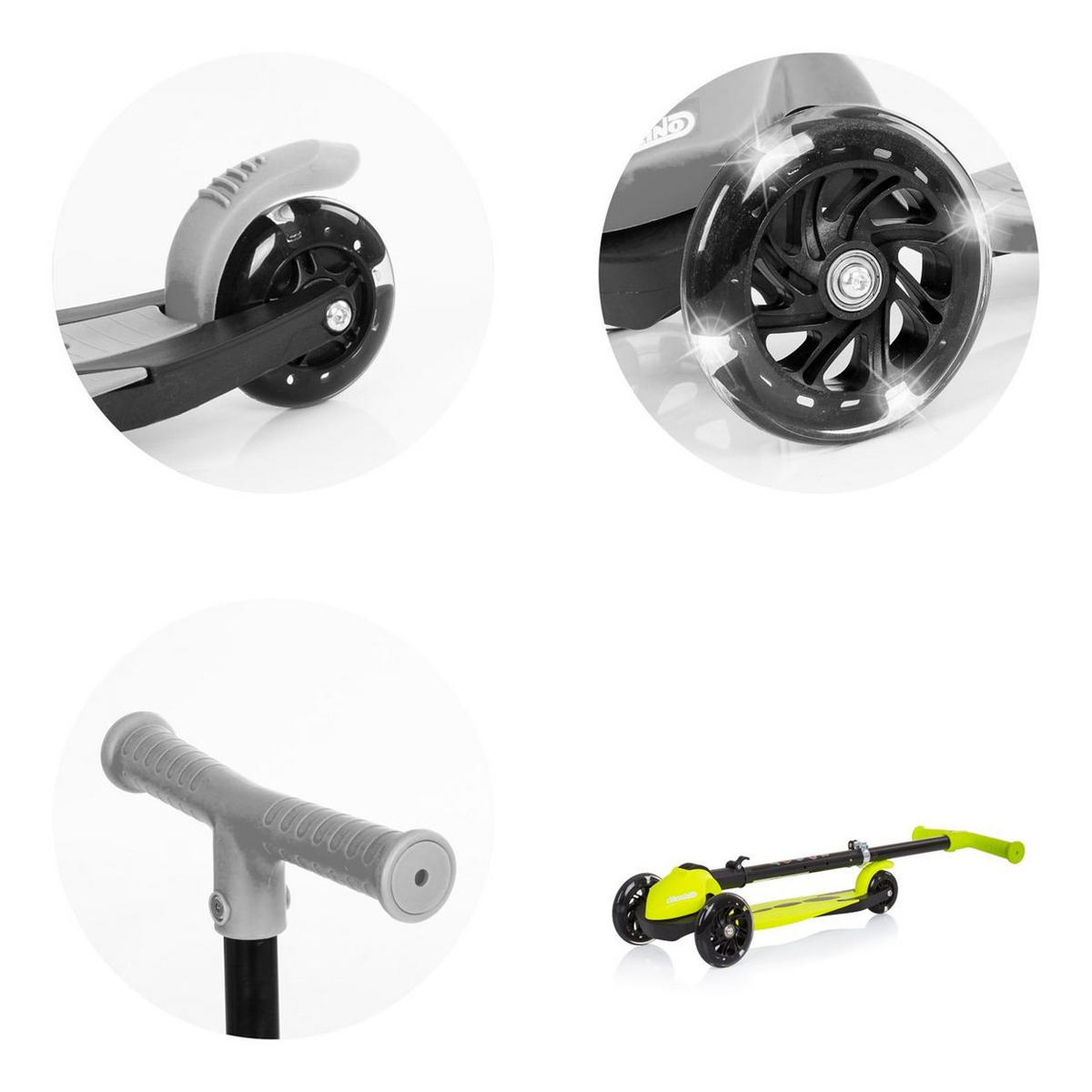 KINDERROLLER Robby gelb Lenker höhenverstellbar klappbar Bremse - Gelb, Metall (60/30/70cm) - Chipolino