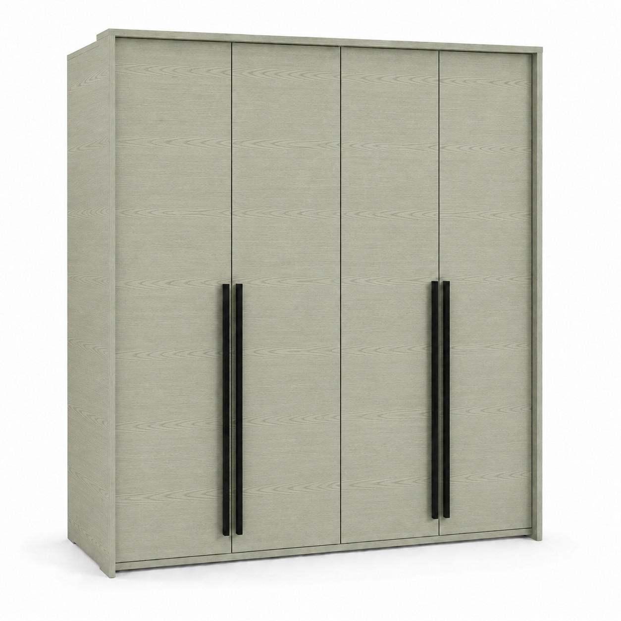 KLEIDERSCHRANK: Eukalyptus / Griffe Silber, 210 x 65 x 217,2 cm - Silberfarben/Grün, Holzwerkstoff (210/217.2/65cm) - 3XE LIVING