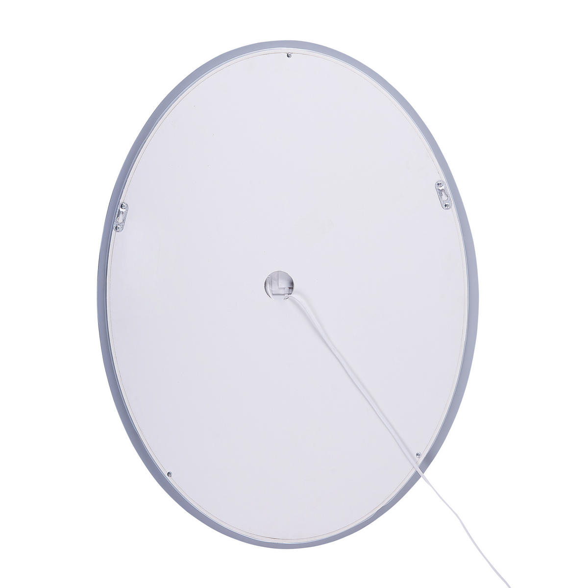 BADSPIEGEL mit LED-Beleuchtung oval 60/80 cm Mazille - Silberfarben, Glas (60/80/3cm) - Beliani