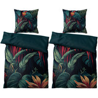 BETTWÄSCHE 4-teilig Exotic - Grün, Naturmaterialien (135/200cm) - Sanilo