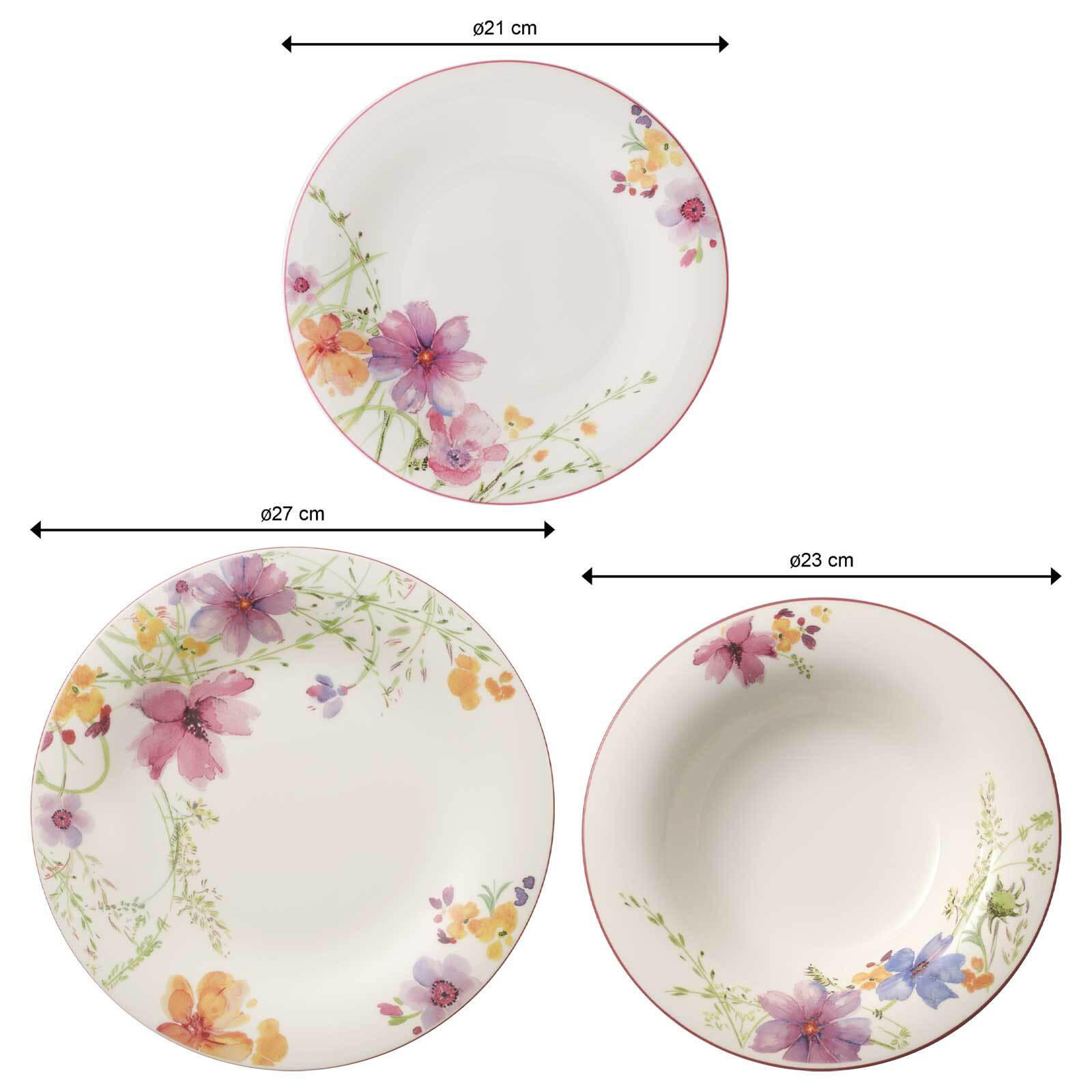 TELLER-SET Mariefleur Basic bunt 18er Set - Multicolor, Keramik (1/1/1cm) - Villeroy & Boch