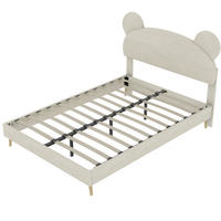 KINDERBETT 140/200 cm DE-35497 mit Bärenohr-Kopfteil Beige - Beige, Metall (140/200cm) - ComfortXL