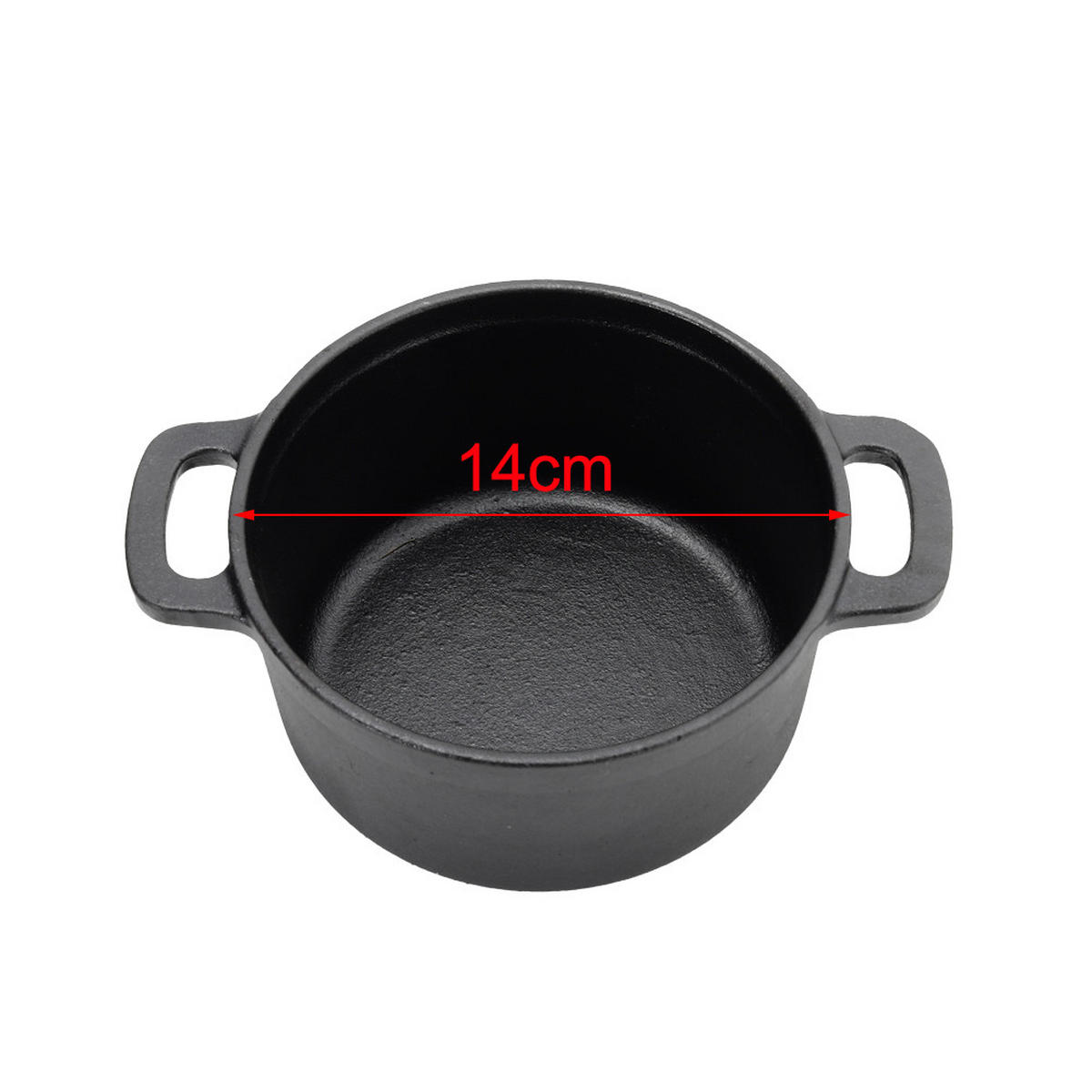 MINI-SCHMORTOPF mit Deckel aus Gusseisen in Schwarz 14 x 14 x 6,7 cm 2 kg - Schwarz, Metall (14/14/6.7cm) - Livingandhome