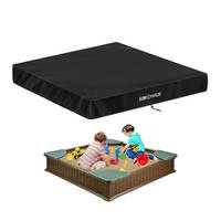 ABDECKPLANE Sandkasten 155 x 155 x 20 cm Schwarz - Schwarz, Kunststoff (155/155/20cm)