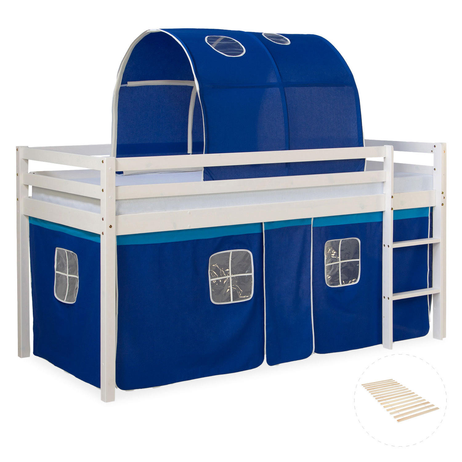 HOCHBETT Lattenrost Tunnel 90/200 cm Blau - Blau/Weiß, Holz - Homestyle4u
