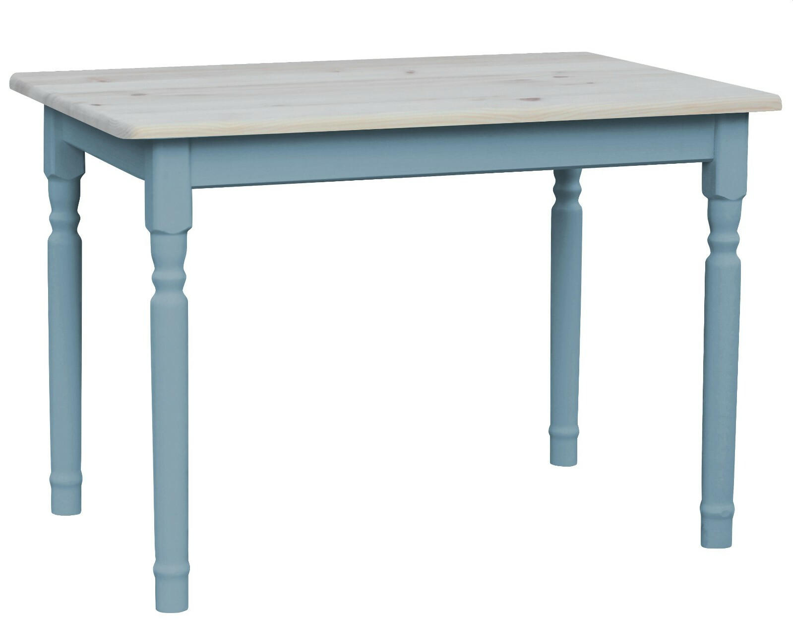 KOMA Esstisch KM851560 aus massivem Kiefernholz, 100 × 80 cm, Blau / Unbehandelt - Blau, Holz (80/75/100cm) - Koma