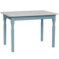 KOMA Esstisch KM851560 aus massivem Kiefernholz, 100 × 80 cm, Blau / Unbehandelt - Blau, Holz (80/75/100cm) - Koma