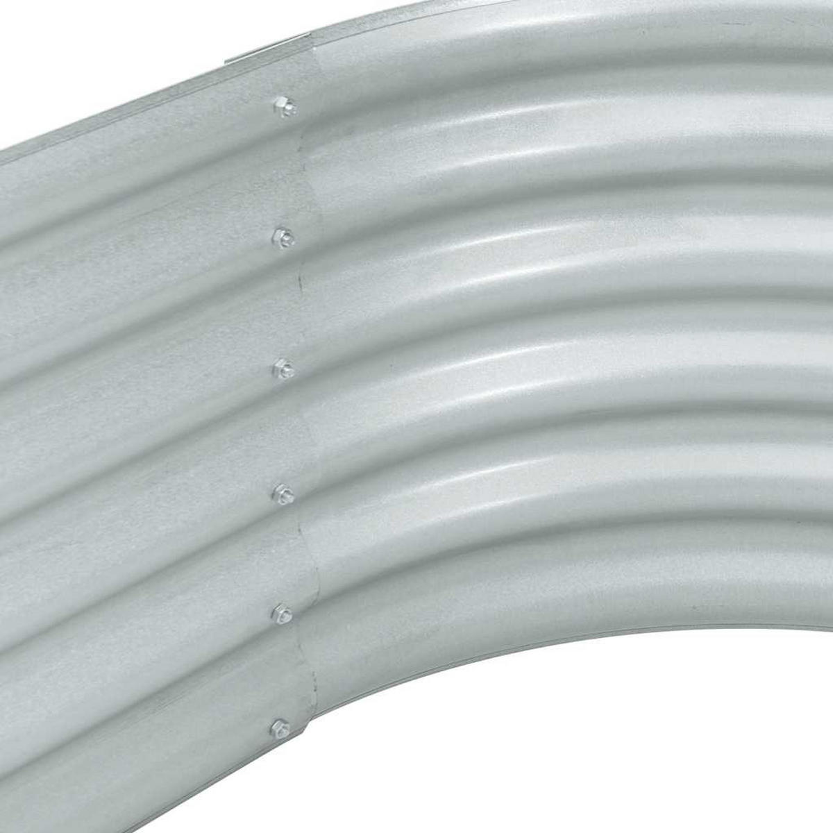 RUNDES Hochbeet für Garten BLUMO | Verzinkter Stahl | 240x80x44cm, Silber - Silberfarben, Metall (240/44/80cm) - DELUKE