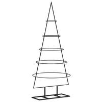 WEIHNACHTSBAUM Metall 125 Cm Pulverbeschichteter Stahl - Schwarz, Metall (125cm) - vidaXL
