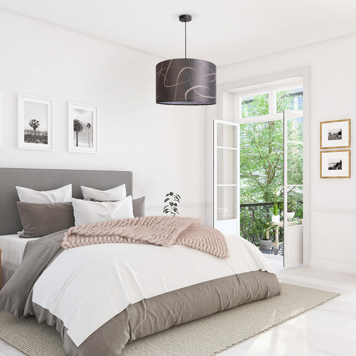 PENDELLEUCHTE Hugo Pd1 Tri 003 - Schwarz, Metall (45.5/45.5/27cm) - Paco Home