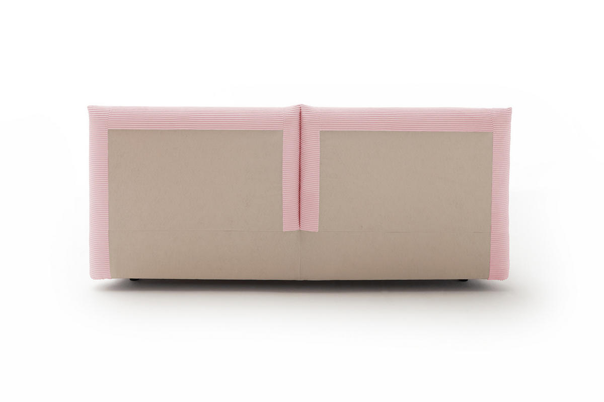 POLSTERBETT HENRY Pink Cord - Pink/Schwarz, Textil (200/200cm) - KAWOLA