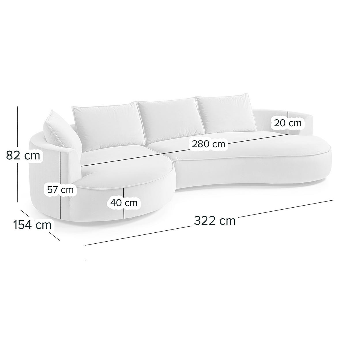 BIGSOFA - Gelb/Braun, Kunststoff/Textil (322/82/154cm) - home24