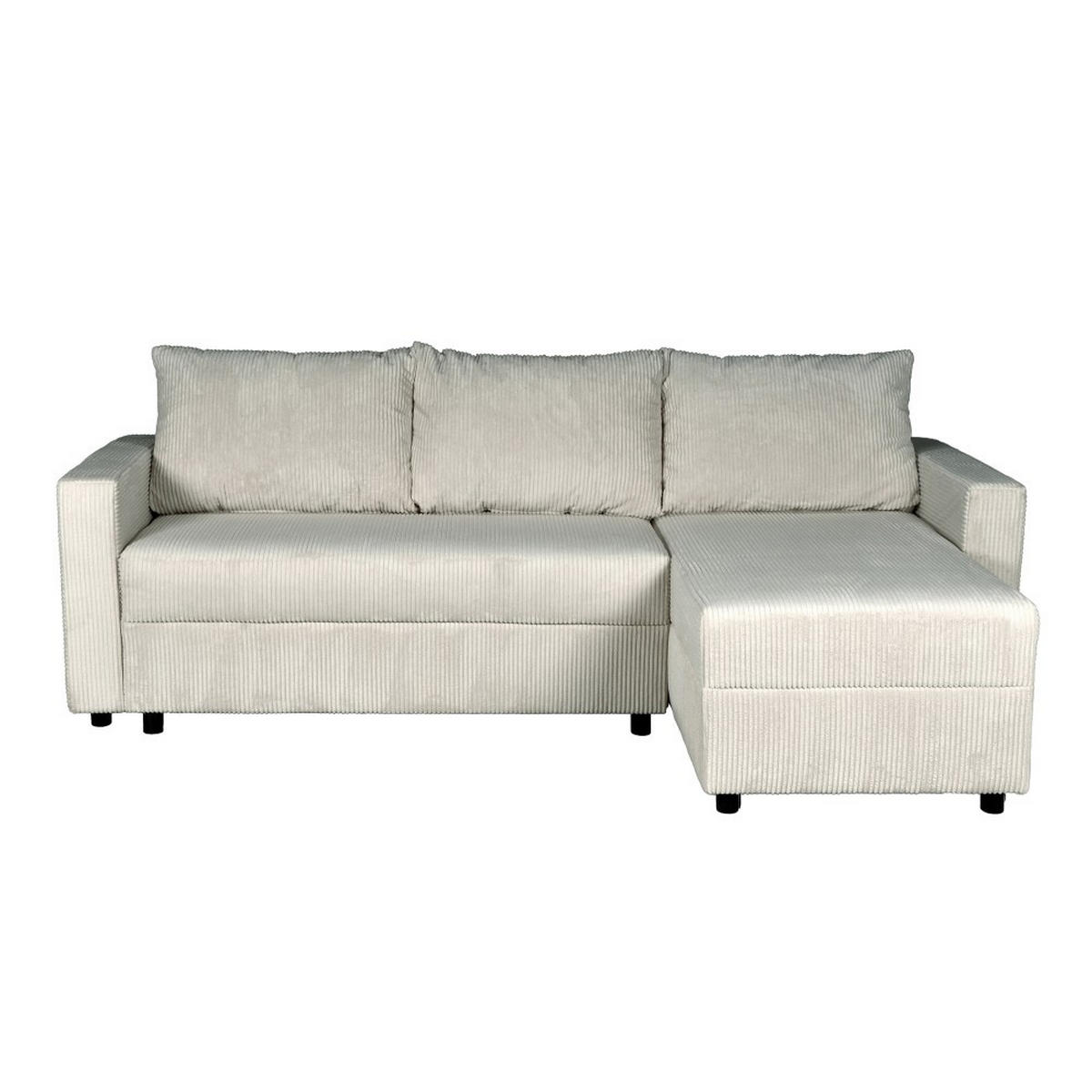ECKSOFA THEO/ umwandelbar und wendbar, mit Truhe in Cord - Hellgrau - Hellgrau, Textil (145/230cm) - Weber Industries