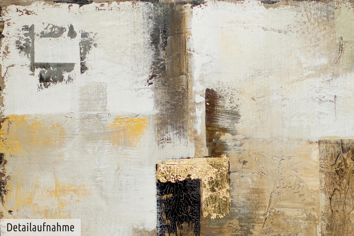 ÖLGEMÄLDE 80/80 cm - Beige/Goldfarben, Holz/Textil (80/80cm) - KUNSTLOFT