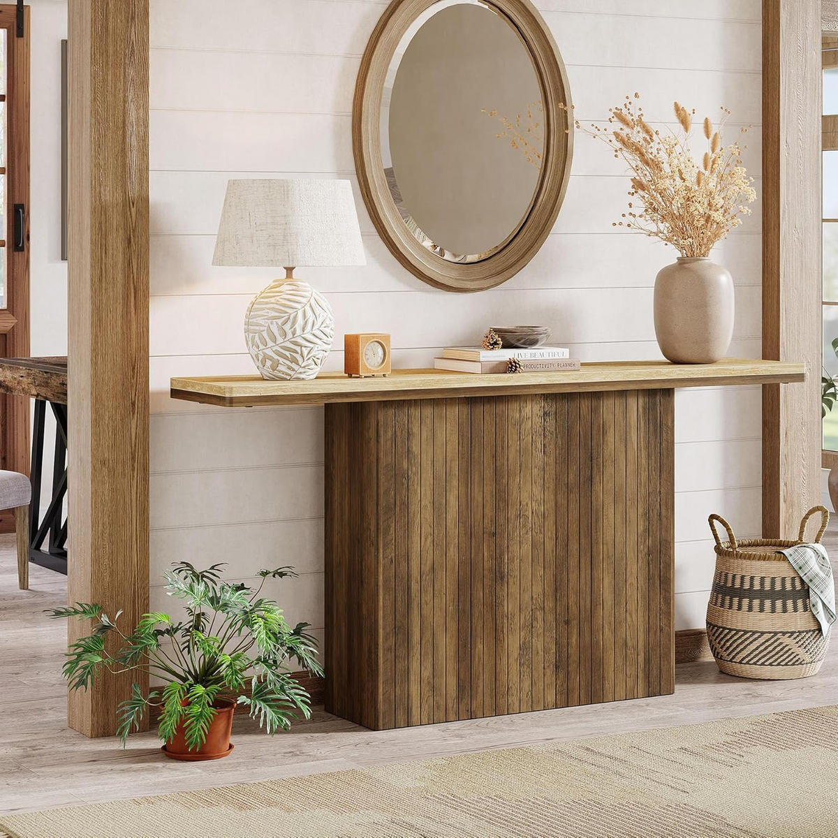 KONSOLENTISCH Holz Massivoptik 160 × 30 × 80 cm Natur - Ahornfarben, Holzwerkstoff (30/160/80cm) - Quality Elegance