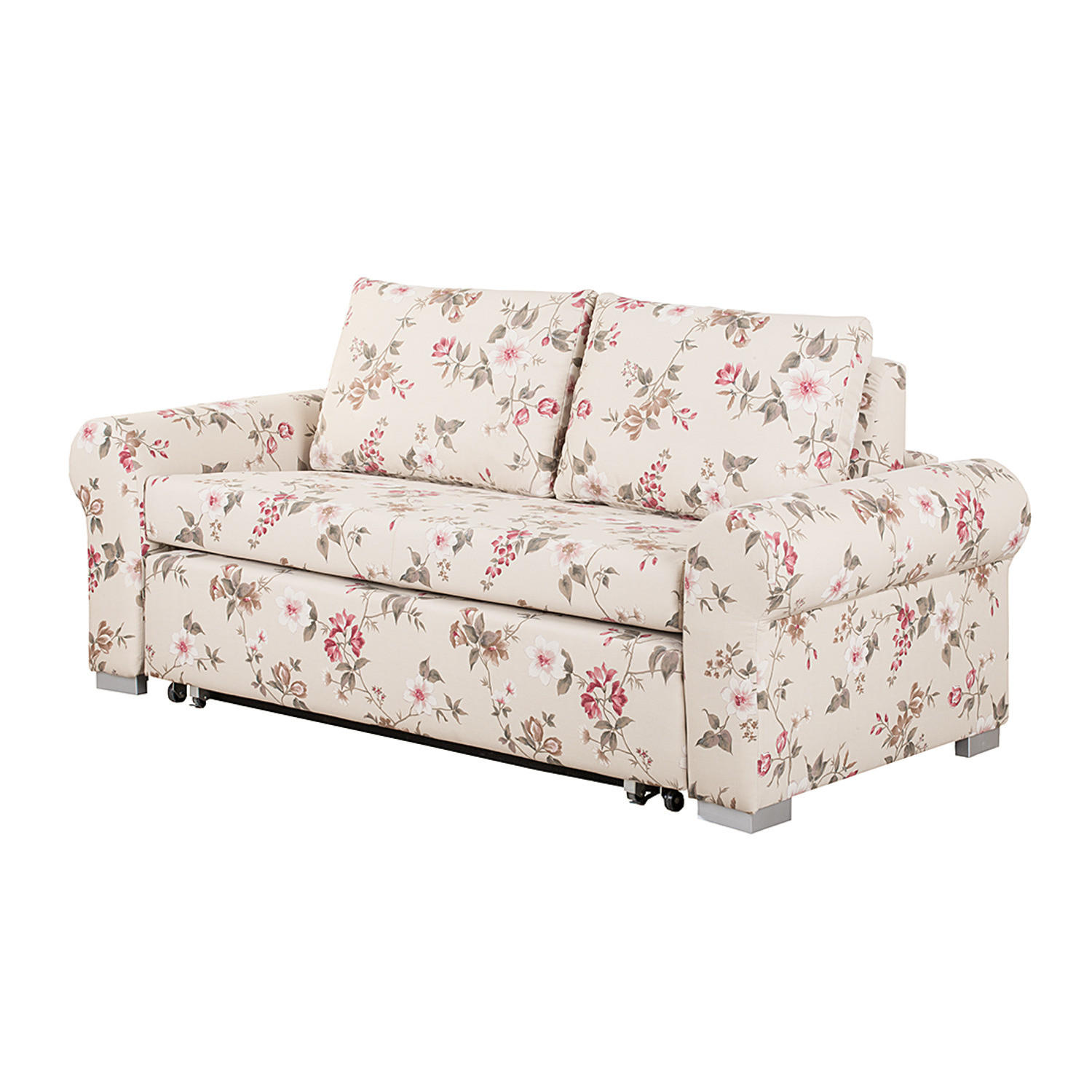 SCHLAFSOFA - Beige/Rosa, Textil (164/90/90cm) - home24