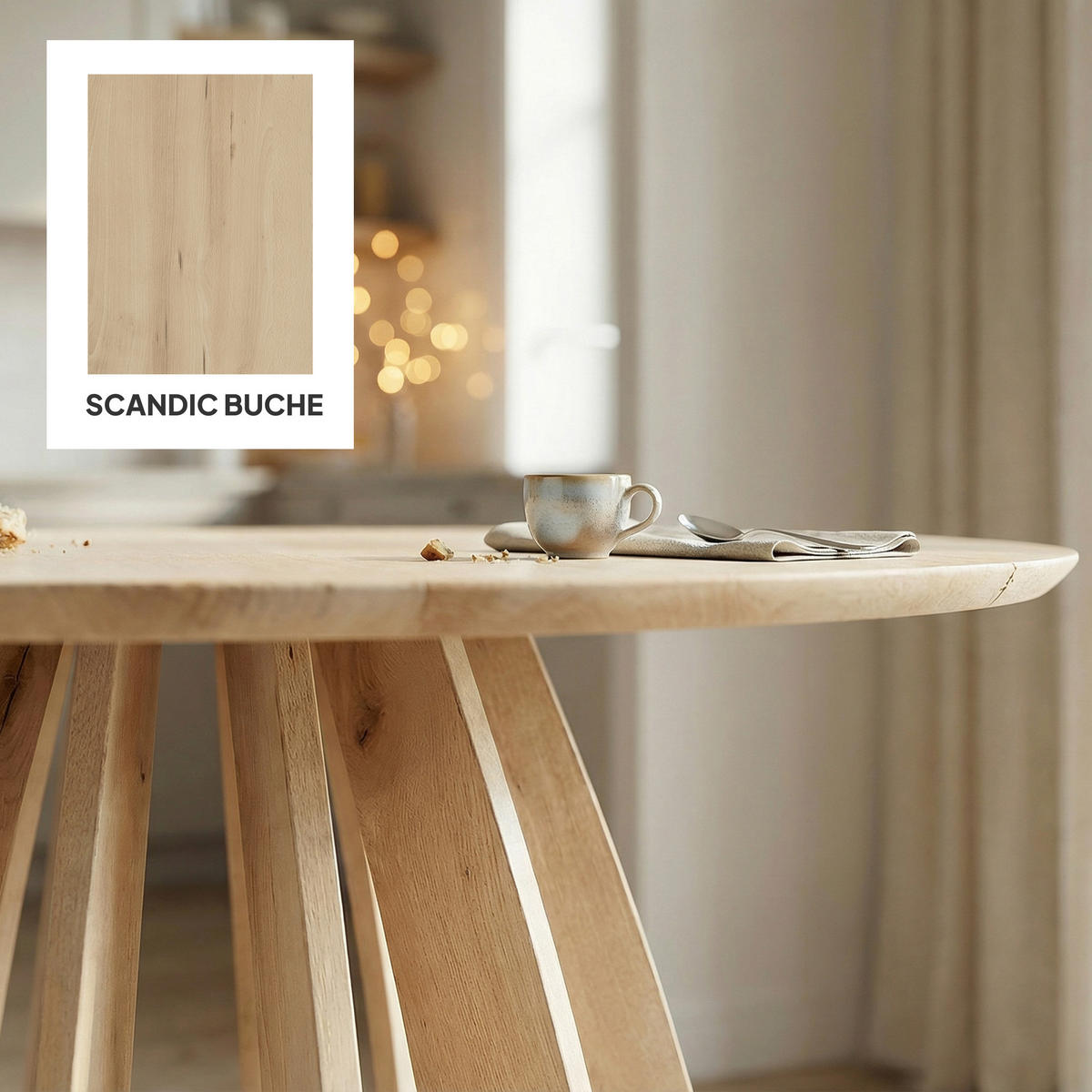 ESSTISCH VENO 100/76 cm Scandic-Buche - Buchefarben, Holzwerkstoff (100/100/76cm) - Idohome