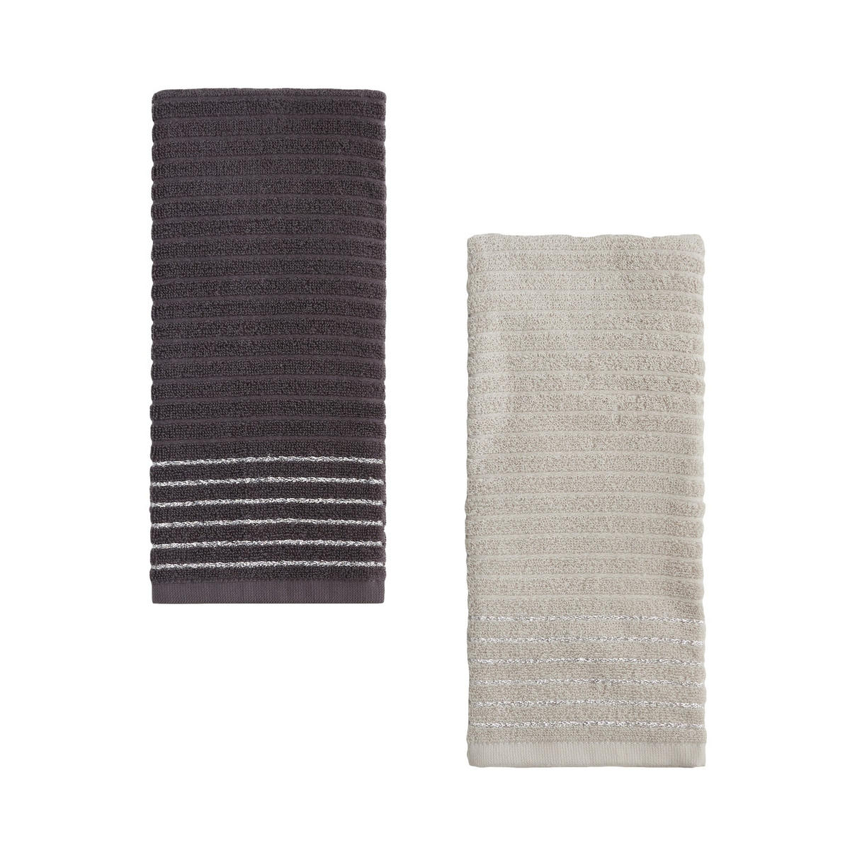 KÜCHENHANDTUCH-SET Desi (2er-Set) - Dunkelgrau, Textil (40/60cm) - home&you
