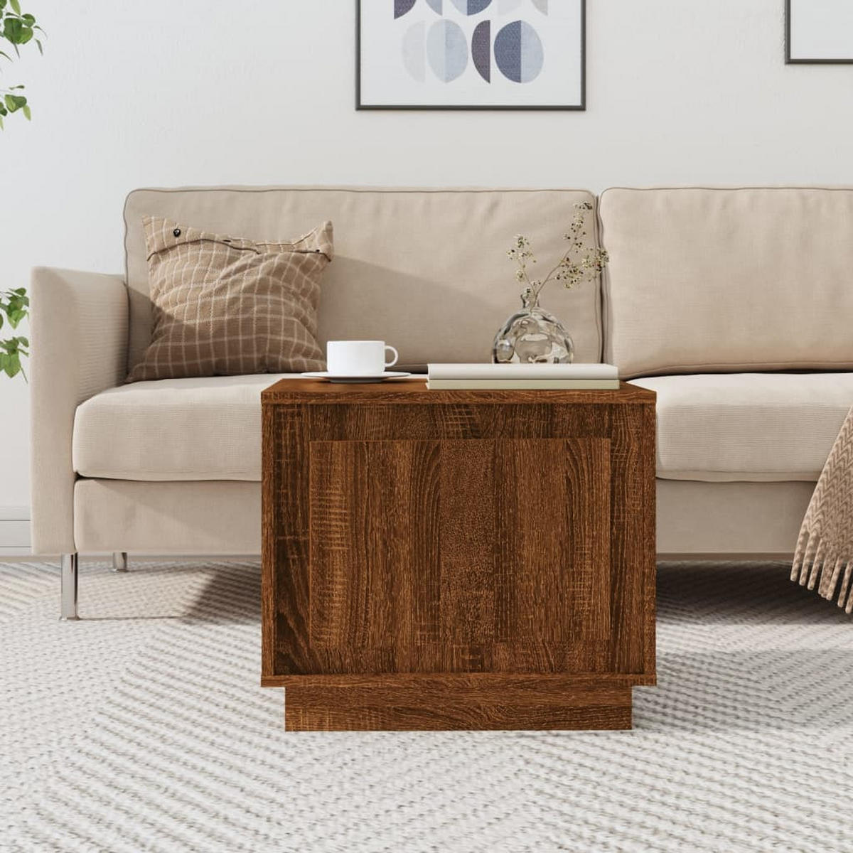 COUCHTISCH Braun Eichen-Optik 51x50x44 cm Holzwerkstoff - Braun, Holzwerkstoff (51/50/44cm) - furnicato