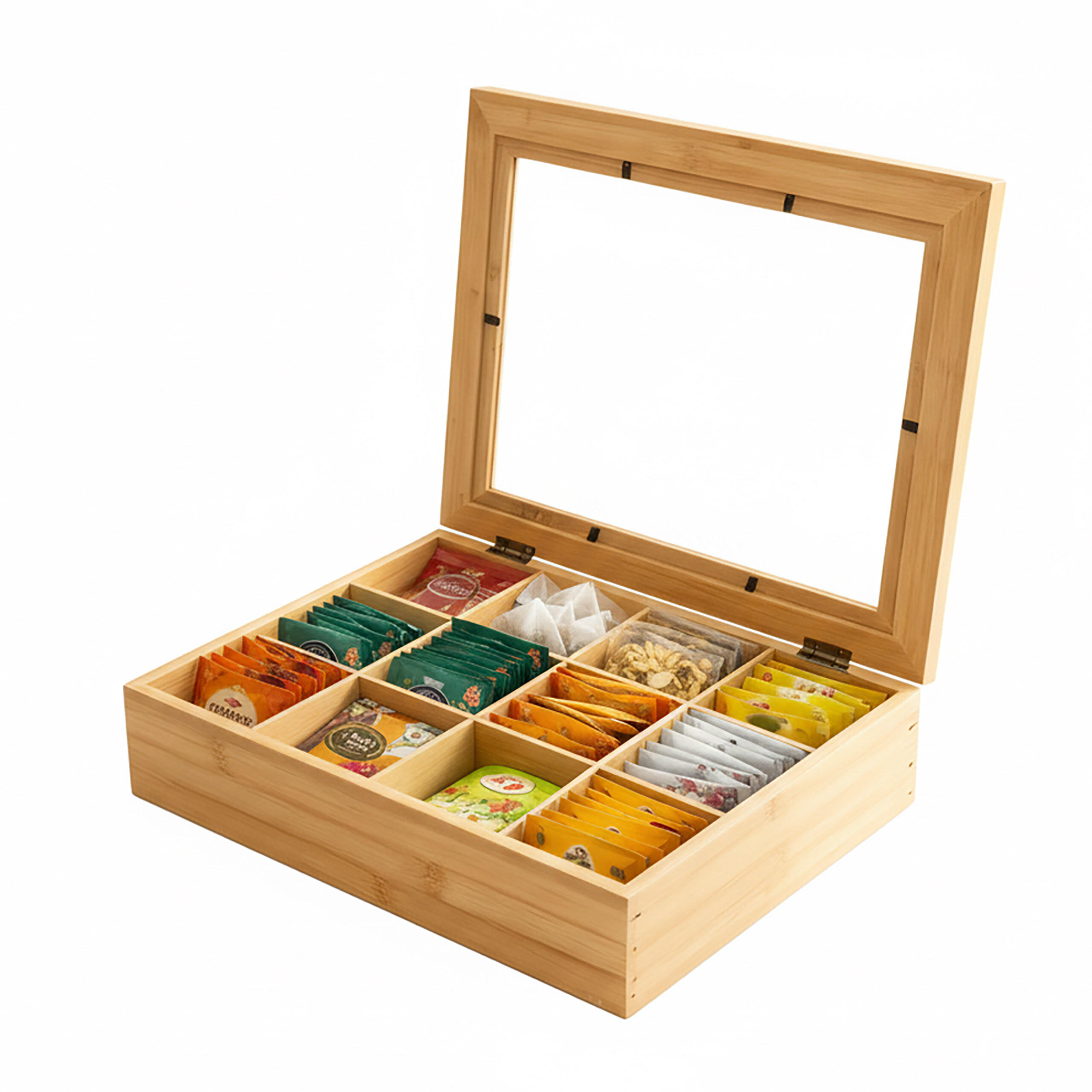 TEEBOX - Hellbraun, Holz/Kunststoff (28/9/23cm) - Relaxdays