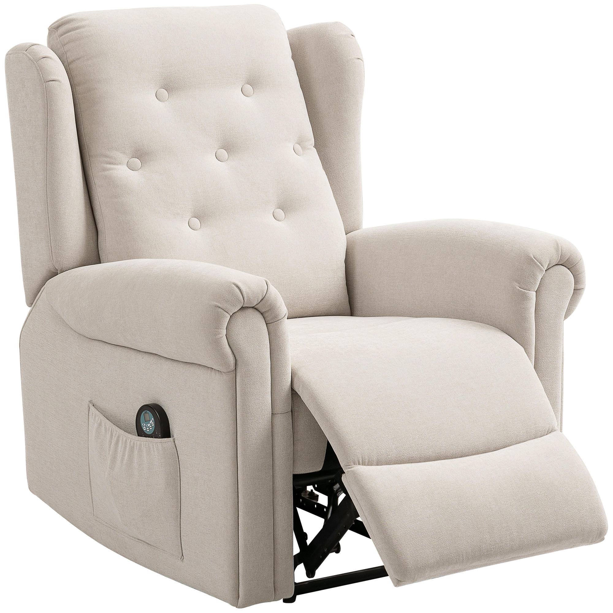 MASSAGESESSEL Beige mit Massage- und Liegefunktion 91/85/103 cm - Beige, Naturmaterialien (91/103/85cm) - PANGIVO
