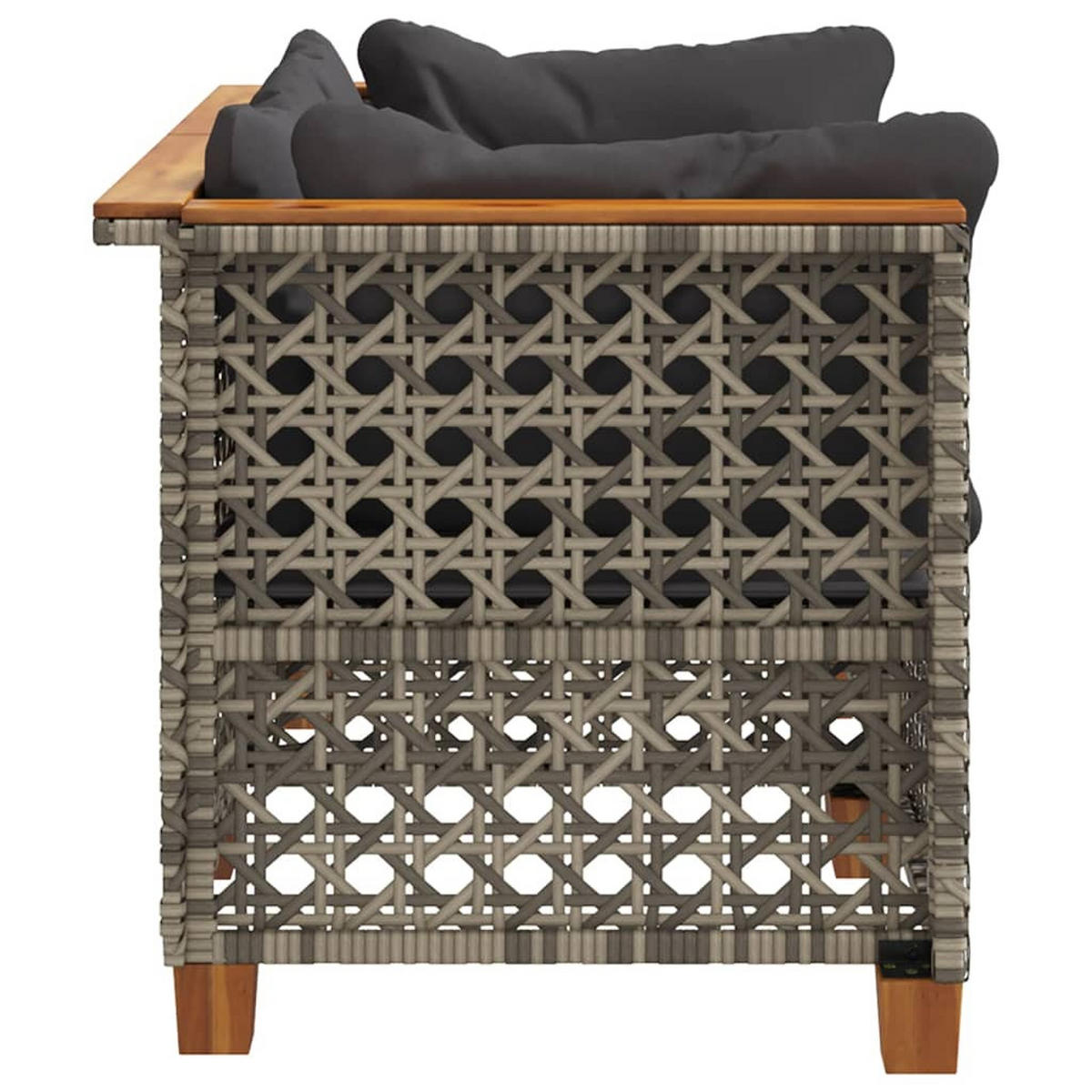 GARTENSOFA ZYLOE 127/62/63.5 cm （2-SITZER） - Grau, Holz (127/62/63.5cm) - ZMH