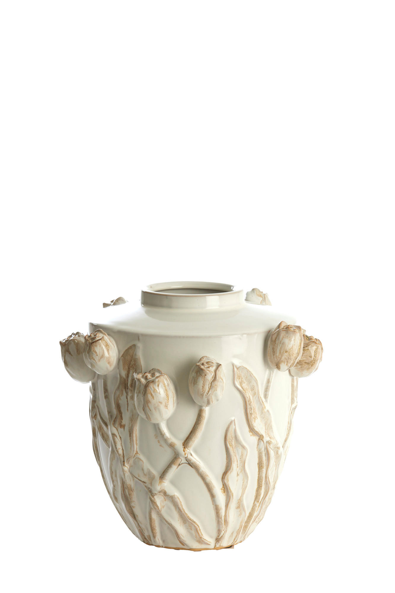VASE Juana Weiß Ø32/32 cm - Weiß, Keramik (32cm) - Light & Living