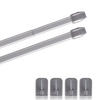 GARDINENSTANGE 2er-Pack Silber Chrom matt 60-90 cm + 4 Selbstklebehaken - Silberfarben, Metall (1/60cm)
